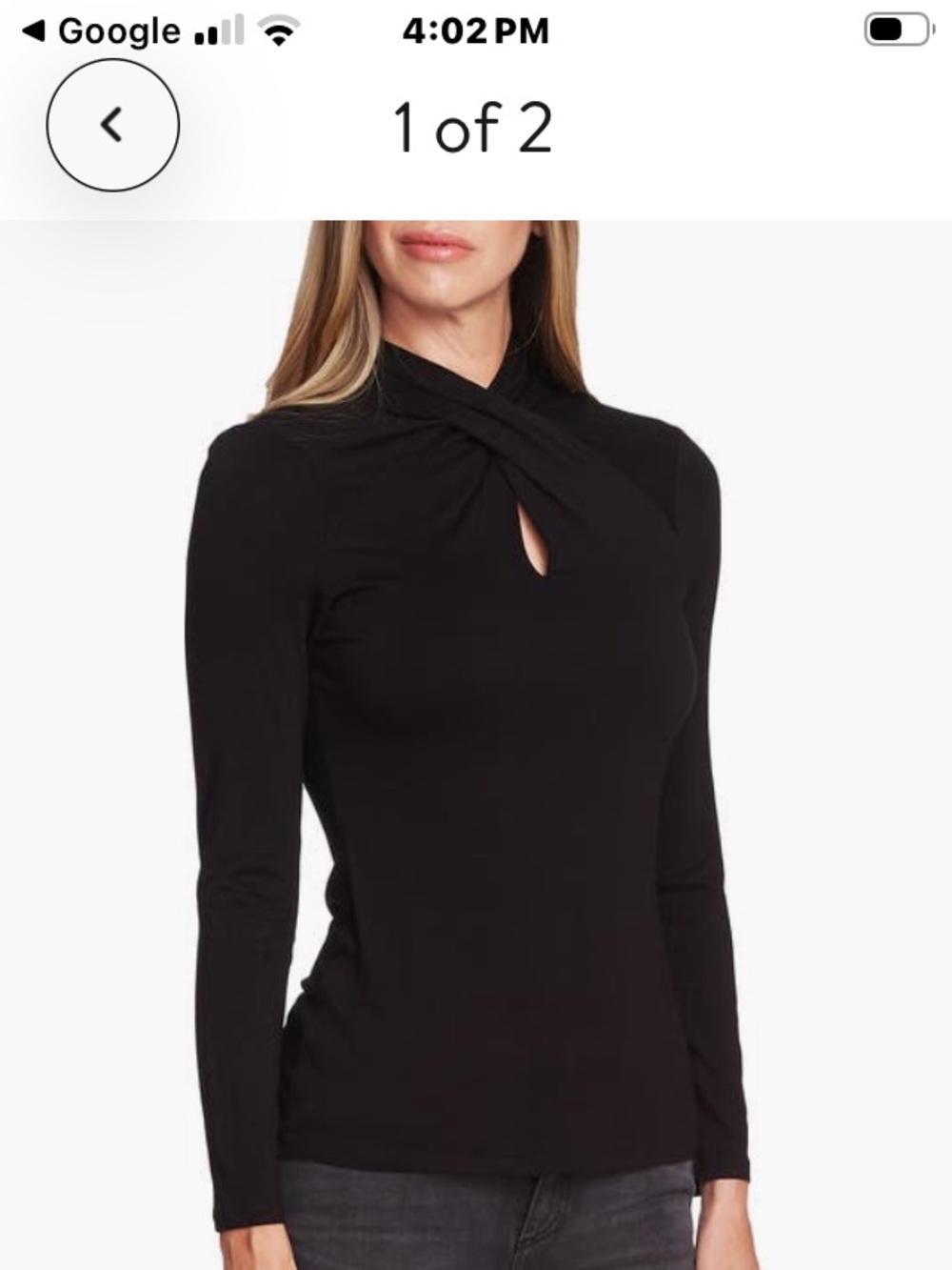 Vince Camuto Twist-Neck Keyhole Long Sleeve Top - Women NWT Small
